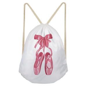 Pink Ballet Shoes Backpack for Teenage Girls