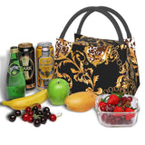 Baroque Floral Pattern Cooler Lunch Bento Bag Insulated Thermal Food Picnic Bags
