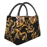 Baroque Floral Pattern Cooler Lunch Bento Bag Insulated Thermal Food Picnic Bags