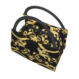Baroque Floral Pattern Cooler Lunch Box Insulated Canvas Lunch Bag