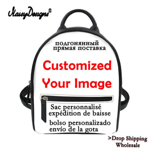 Dinosaur Animals Print Small Backpack PU Leather Girls Travel Daypack