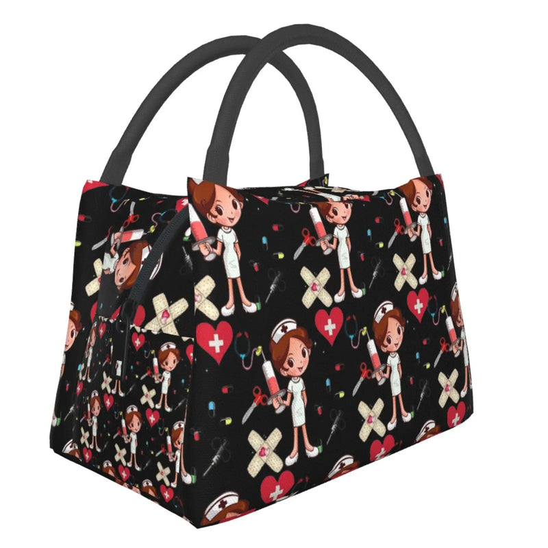 Medical Staff Print Thermal Lunch Bag Insulated Cooler Picnic Office Reusable