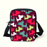 Dog Pattern Messenger Crossbody Bag Girls Handbags Shoulder Bags