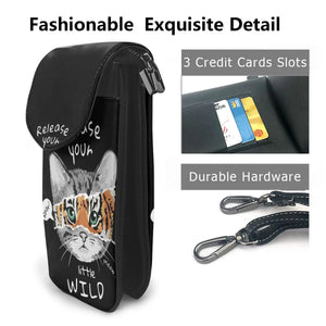 Animal Pattern Shoulder Bag Catty Print Small Messenger Purse