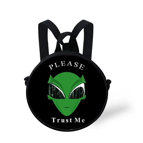 Alien Head Printing Backpack for Toddler Kids Boys Girls School Bagpack
