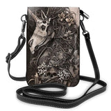 Gothic Unicorn Shoulder Bag PU Leather Mini Phone Bags for Women