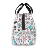 Nurse Print Insulated Lunch Bag for Women