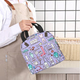 Nurse Print Insulated Lunch Bag for Women