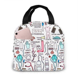 Nurse Print Insulated Lunch Bag for Women