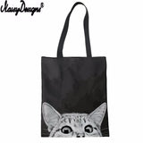 Cat Print Canvas Handbag Female Shopping Bag