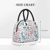 Insulated Lunch Bag Cartoon Nurse Print for Women, Travel Nurse Bag