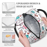 Insulated Lunch Bag Cartoon Nurse Print for Women, Travel Nurse Bag