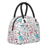 Insulated Lunch Bag Cartoon Nurse Print for Women, Travel Nurse Bag