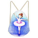 Pink Ballet Shoes Ballet Dancer Painting Drawstring Bag Small School Backpack