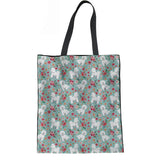 Bichon Frise Flower Prints Top-handle Bag for Girls