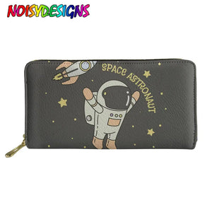 Rocket Moon Star in Space Ladies Long Cluth Party Money Bag