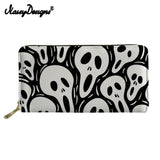 Skull Print Wallet for Women, Cash Holder & Phone Clutch