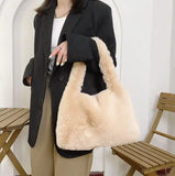 NONSAR Plush Tote Bag Women's Shoulder Messenger Armpit Bag
