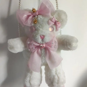 Crown Bear Lolita Bag Soft Sister Doll Diagonal Sweet Bag 2Colors