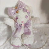 Crown Bear Lolita Bag Soft Sister Doll Diagonal Sweet Bag 2Colors