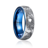 8mm Tungsten Carbide Steel Ring Zircon Brushed Celtic Knot Laser Fire Organic Mo
