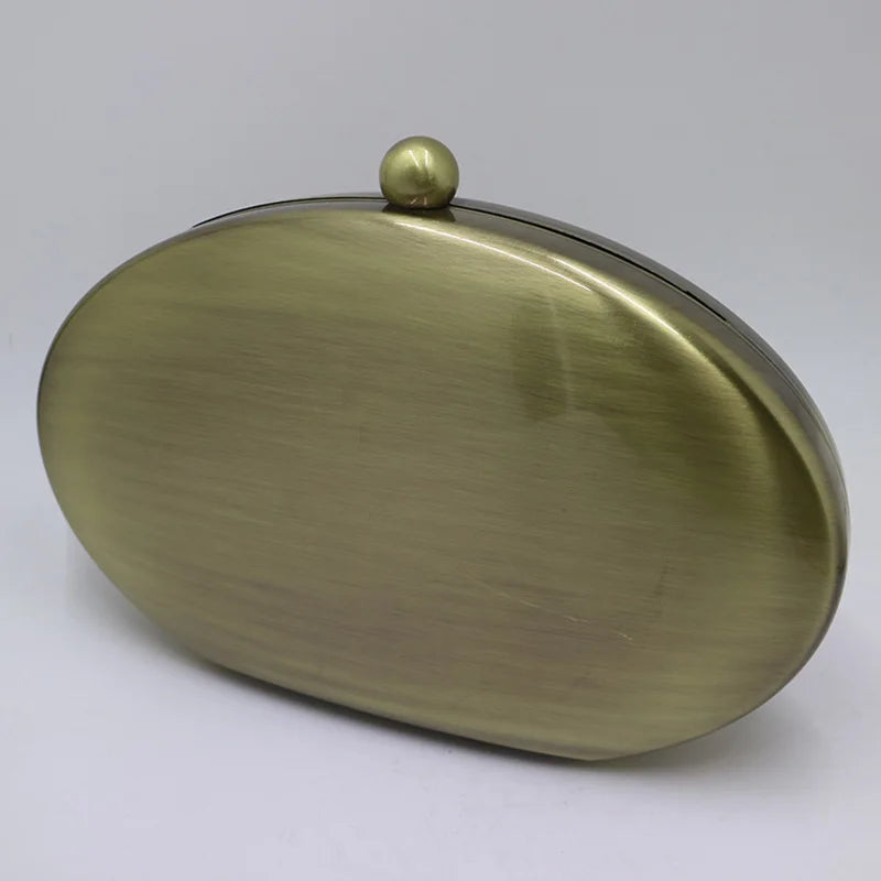 Metal Box Clutches Evening Bags Party Prom Bronze Silver