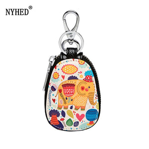 Cartoon Print Key Holders Small Zipper Purse Women Pouch
