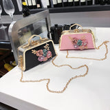 Flower Metallic Shoulder Bag for Women