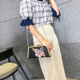 Flower Metallic Shoulder Bag for Women