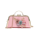 Flower Metallic Shoulder Bag for Women