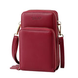 Women's Crossbody Cellphone Purse with 3 Zipper Bags