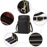 Women's Crossbody Cellphone Purse with 3 Zipper Bags