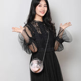 Transparent Circular Chains Clutch Bag for Women Evening Party Dinner Makeup