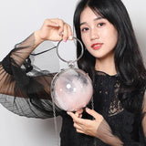Transparent Circular Chains Clutch Bag for Women Evening Party Dinner Makeup