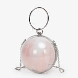 Transparent Circular Chains Clutch Bag for Women Evening Party Dinner Makeup
