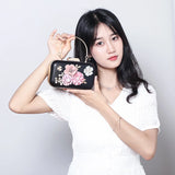 Women Flower Chain Wedding Clutch Pouch
