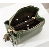 Women Bucket Handbags Pu Zipper Shoulder Bags Bear Patent