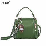 Women Bucket Handbags Pu Zipper Shoulder Bags Bear Patent