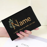 Fleur Letter Print Makeup Organizer Travel Bag - Blessings Customization
