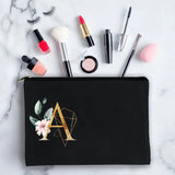 Fleur Letter Print Makeup Organizer Travel Bag - Blessings Customization