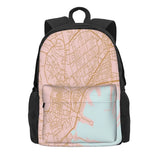 Naples Map Backpack Men's Women's Bags Reusable