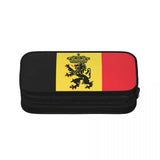 Belgium National Emblem Flag Zipper Pen Bag