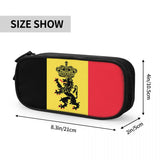 Belgium National Emblem Flag Zipper Pen Bag
