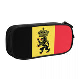 Belgium National Emblem Flag Zipper Pen Bag