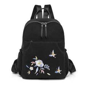 National Style Embroidery Backpack Women Travel Anti-theft Bag