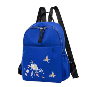 National Style Embroidery Backpack Women Travel Anti-theft Bag