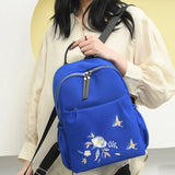 National Style Embroidery Backpack Women Travel Anti-theft Bag