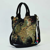 Embroidered Peacock Bag Canvas Shoulder Cross Bag