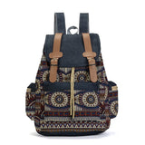 National Style Teenager School Bags Outdoor Travel Men Canvas Backpack