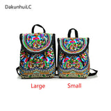 Vintage Embroidery Ethnic Backpack Flower Travel Shoulder Bag